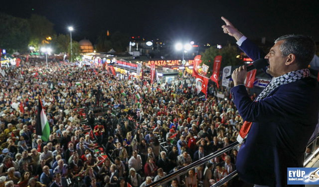 CHP'nin 'Eyüpsultan'da  Filistin'e Destek Mitingi'ne yoğun katılım!...