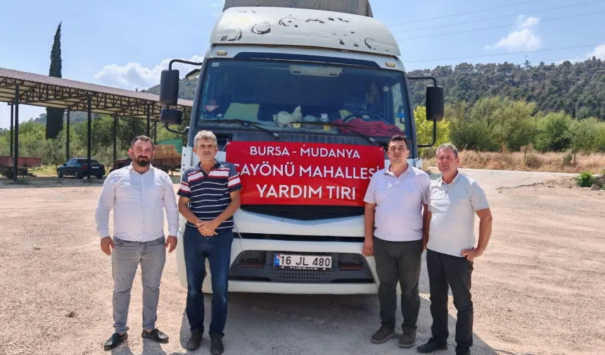 Bursa Mudanya'dan yangınzede Bilecik'e saman yardımı